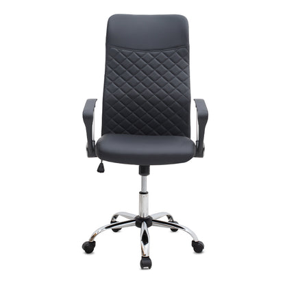 Καρέκλα Γραφείου Novaro από Τεχνόδερμα Χρώμα Μαύρο 61x68x111/121