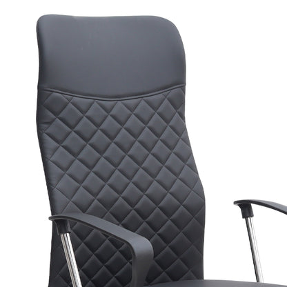 Καρέκλα Γραφείου Novaro από Τεχνόδερμα Χρώμα Μαύρο 61x68x111/121