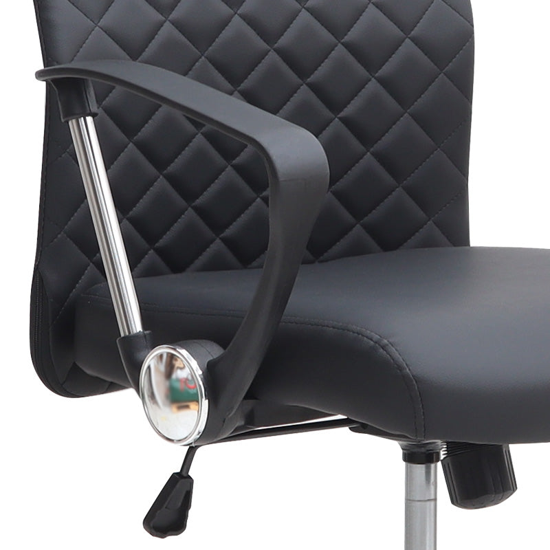 Καρέκλα Γραφείου Novaro από Τεχνόδερμα Χρώμα Μαύρο 61x68x111/121