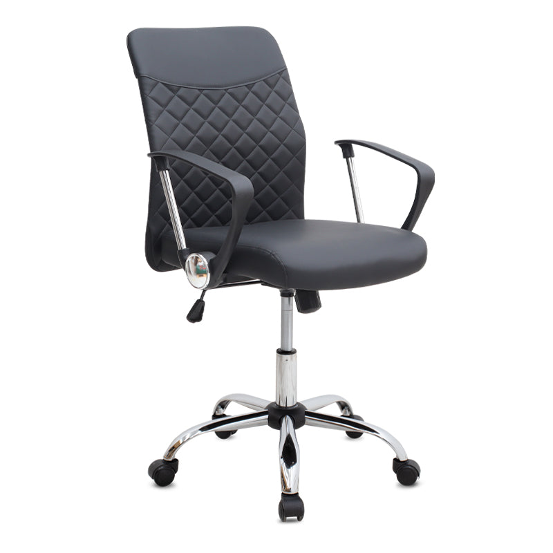 Καρέκλα Γραφείου Avelon από Τεχνόδερμα Χρώμα Μαύρο 60x56x94/103