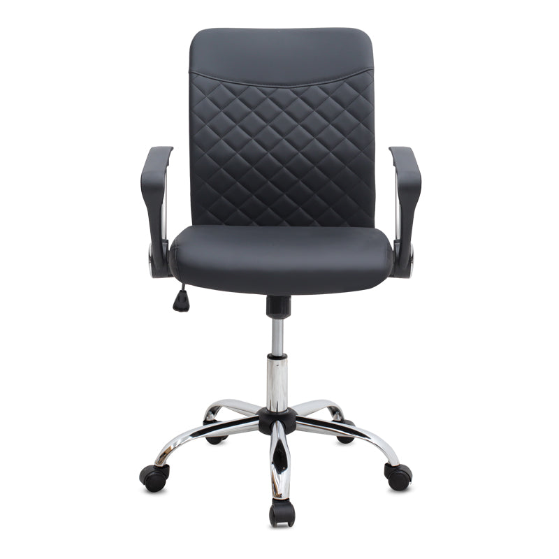 Καρέκλα Γραφείου Avelon από Τεχνόδερμα Χρώμα Μαύρο 60x56x94/103