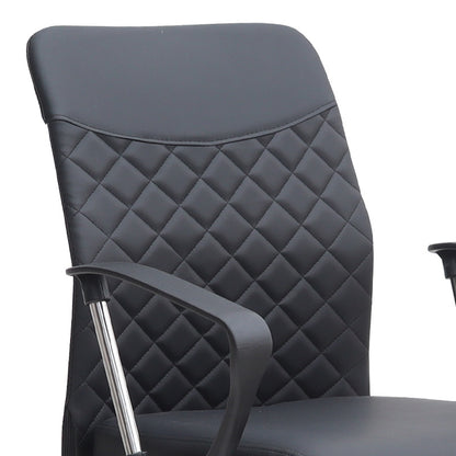 Καρέκλα Γραφείου Avelon από Τεχνόδερμα Χρώμα Μαύρο 60x56x94/103