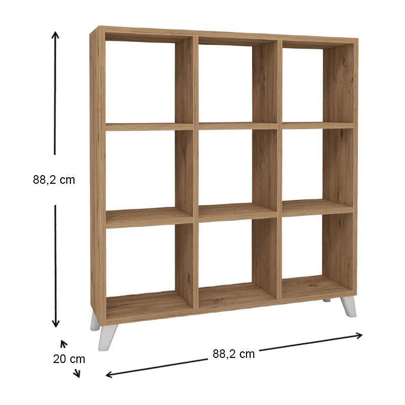 Βιβλιοθήκη Μελαμίνης Saul Χρώμα Pine Oak 88,2x20x88,2