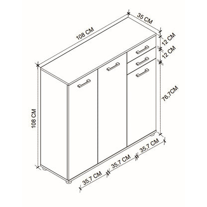 Παπουτσοθήκη - Ντουλάπι Polly Χρώμα Pine Oak 108x35x108