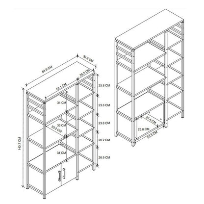 Έπιπλο Κουζίνας Benito Χρώμα Μαύρο - Ανθρακί 83,6x30,2x140,7