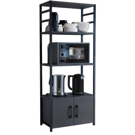 Έπιπλο Κουζίνας Agero Μεταλλικό - Μελαμίνης Χρώμα Ανθρακί 56,1x30x138,3