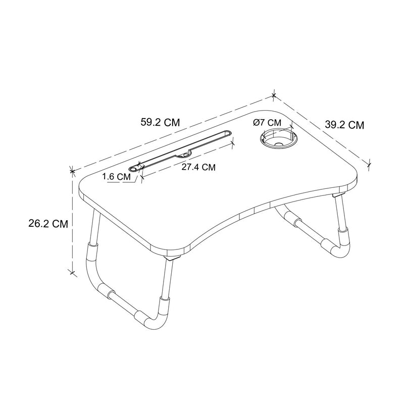 Τραπεζάκι Laptop Sedon Χρώμα Pine Oak 59,2x39,2x26,2