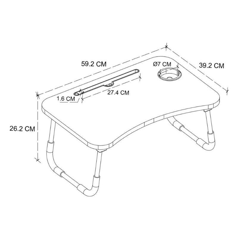 Τραπεζάκι Laptop Sedon Χρώμα Ανθρακί 59,2x39,2x26,2