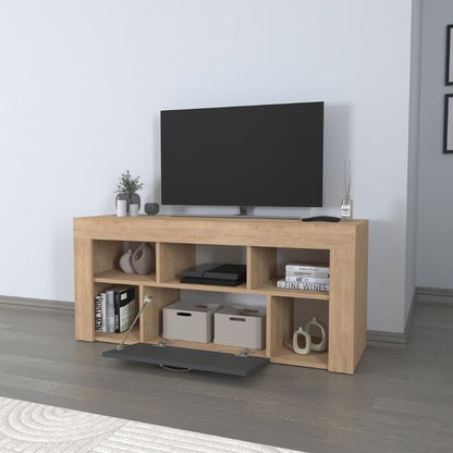 Έπιπλο Τηλεόρασης Midili Χρώμα Sapphire Oak - Ανθρακί 135x42x60,7