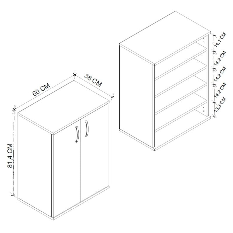 Παπουτσοθήκη - Ντουλάπι Manolo Χρώμα Λευκό 60x38x81,4