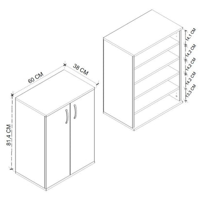 Παπουτσοθήκη - Ντουλάπι Manolo Χρώμα Λευκό 60x38x81,4