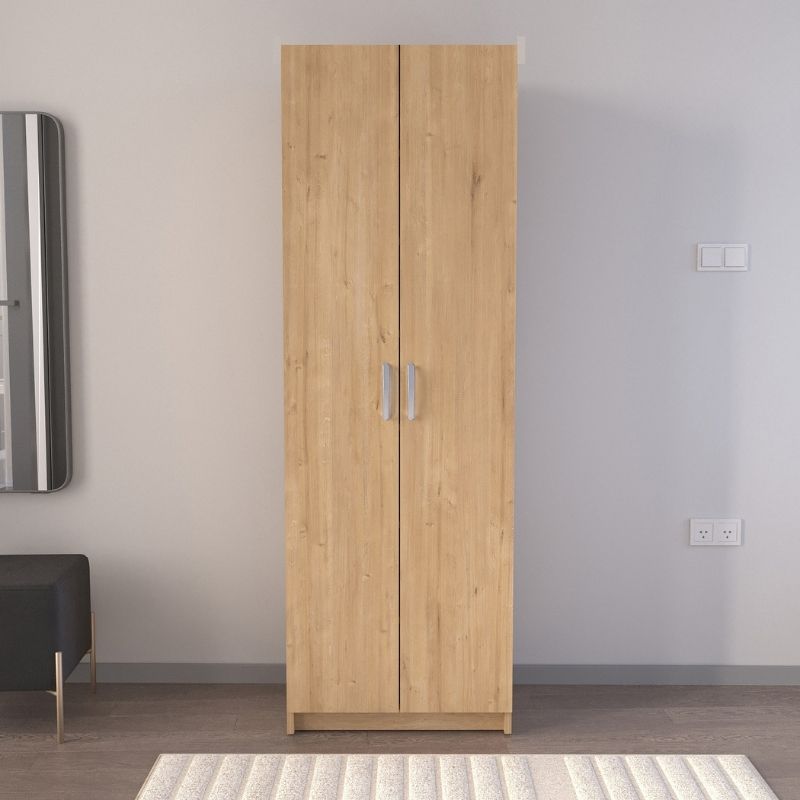 Ντουλάπα Ρούχων - Παπουτσοθήκη Renso Δίφυλλη Χρώμα Sapphire Oak 59,8x37,8x178,5