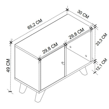 Κομοδίνο Rico Χρώμα Λευκό 65,2x30x49