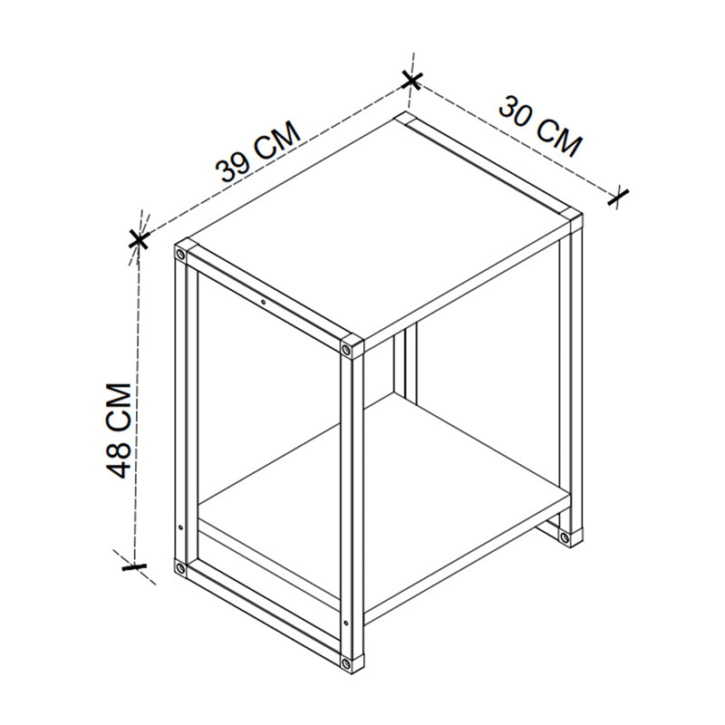 Κομοδίνο Gina Χρώμα Ανθρακί - Μαύρο 39x30x48