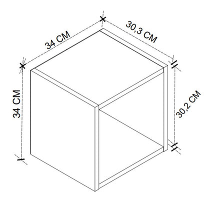 Κομοδίνο Επιτοίχιο Beny Χρώμα Λευκό 34x30,3x34