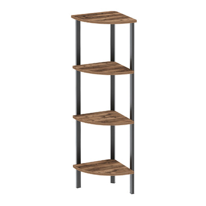 Βιβλιοθήκη Γωνιακή Lela Χρώμα Μαύρο - Καπνιστή Καρυδιά 34x34x125