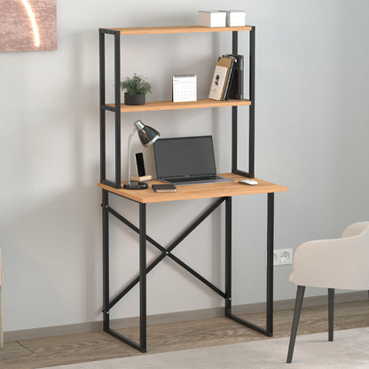 Γραφείο Εργασίας Pope Χρώμα Pine Oak 73x52x146