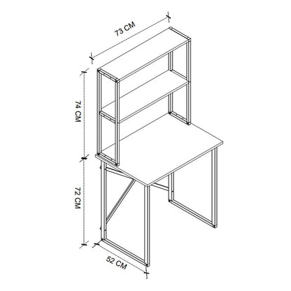 Γραφείο Εργασίας Pope Χρώμα Pine Oak 73x52x146