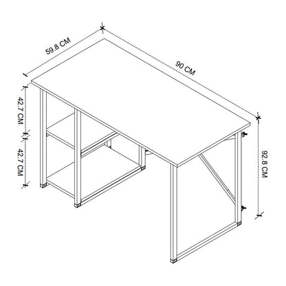 Γραφείο Εργασίας Verno Χρώμα Pine Oak 90x59,8x92,8