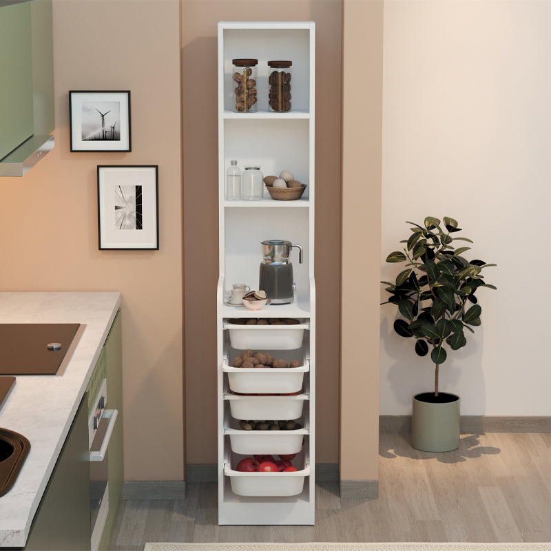 Έπιπλο Κουζίνας - Μπάνιου Utah με 5 Συρτάρια Χρώμα Λευκό 34,6x44,3x178