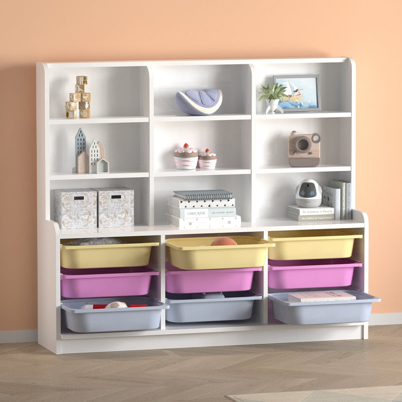 Βιβλιοθήκη Obia με 9 Συρτάρια Χρώμα Λευκό 132,6x30x115