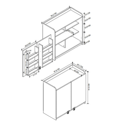 Ντουλάπι Κουζίνας - Μπάνιου Altay I Χρώμα Λευκό 97,8x44,1x91,5
