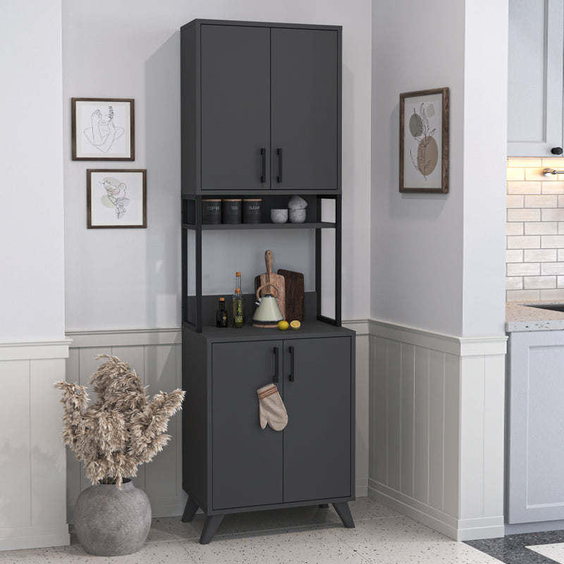 Έπιπλο Κουζίνας Sedef Χρώμα Ανθρακί 61x40x202,1