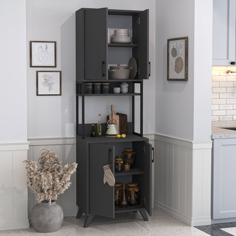 Έπιπλο Κουζίνας Sedef Χρώμα Ανθρακί 61x40x202,1