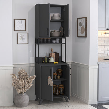 Έπιπλο Κουζίνας Sedef Χρώμα Ανθρακί 61x40x202,1