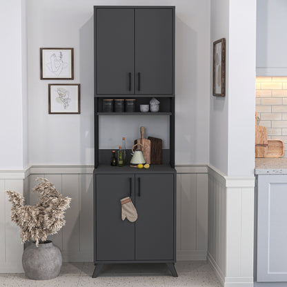 Έπιπλο Κουζίνας Sedef Χρώμα Ανθρακί 61x40x202,1