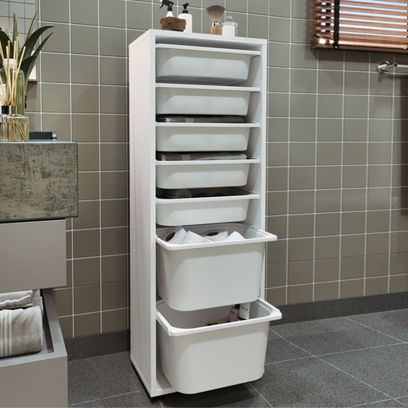 Συρταριέρα Κουζίνας - Μπάνιου Kayra με 7 Συρτάρια Χρώμα Λευκό 45,4x30x125