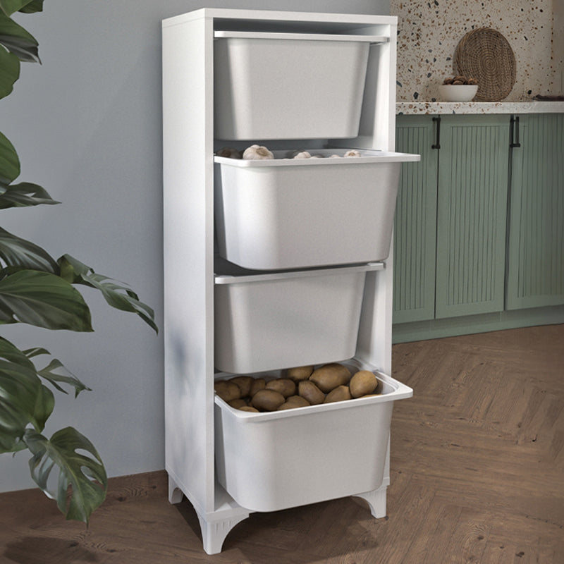 Συρταριέρα Κουζίνας - Μπάνιου Kayra I με 4 Συρτάρια Χρώμα Λευκό 45,3x29,7x116,3