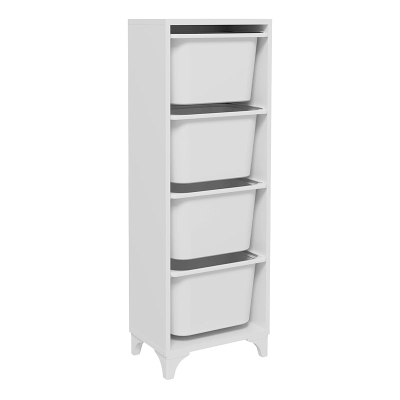 Συρταριέρα Κουζίνας - Μπάνιου Kayra I με 4 Συρτάρια Χρώμα Λευκό 45,3x29,7x116,3