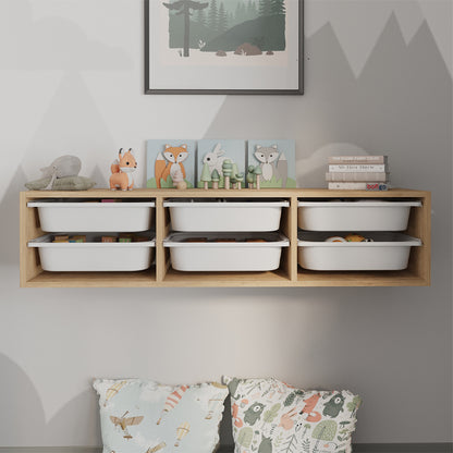 Συρταριέρα Επιτοίχια Pavia με 6 Συρτάρια Χρώμα Sapphire Oak 132x31x30,7