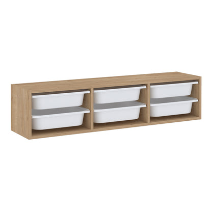 Συρταριέρα Επιτοίχια Pavia με 6 Συρτάρια Χρώμα Sapphire Oak 132x31x30,7