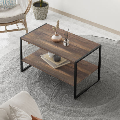 Τραπεζάκι Σαλονιού Giza Χρώμα Rustic Καρυδί 90,2x50,3x50,4