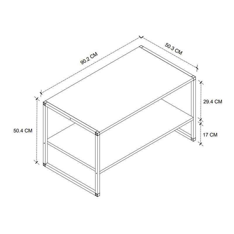 Τραπεζάκι Σαλονιού Giza Χρώμα Rustic Καρυδί 90,2x50,3x50,4