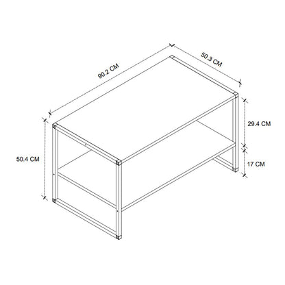 Τραπεζάκι Σαλονιού Giza Χρώμα Rustic Καρυδί 90,2x50,3x50,4