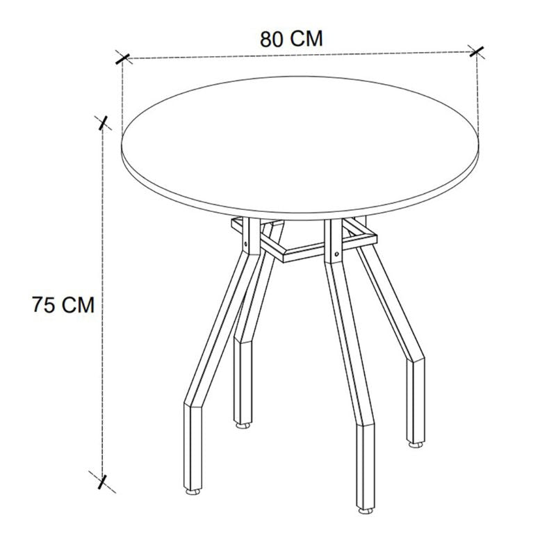 Τραπέζι Roma Χρώμα Pine Oak Ø80x75