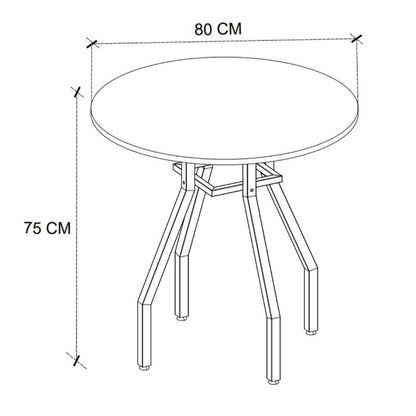 Τραπέζι Roma Χρώμα Pine Oak Ø80x75