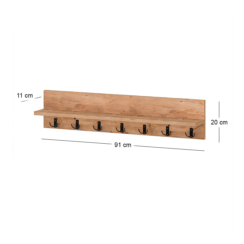 Kery Wall Hanger Pine Oak Colour 91x11x20