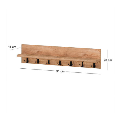 Kery Wall Hanger Pine Oak Colour 91x11x20