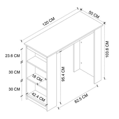 Τραπέζι Μπαρ Toska Χρώμα Pine Oak 120x50x103,6