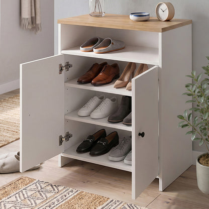 Παπουτσοθήκη - Ντουλάπι Efsun Χρώμα Λευκό - Sapphire Oak 62x35x86