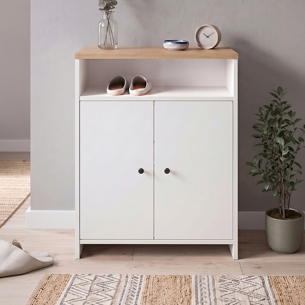 Παπουτσοθήκη - Ντουλάπι Efsun Χρώμα Λευκό - Sapphire Oak 62x35x86