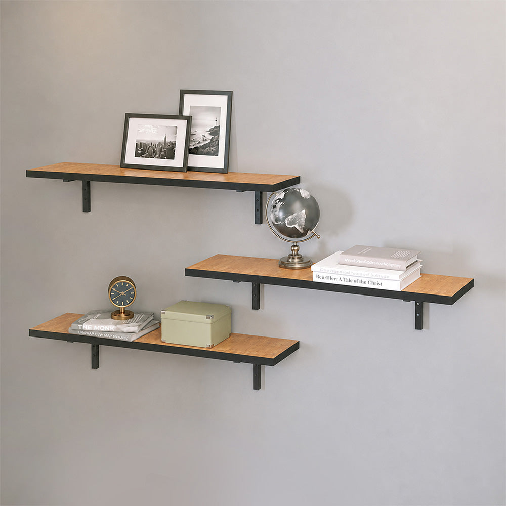 Ραφιέρα Τοίχου Versa 3 Τεμαχίων Χρώμα Pine Oak 80x19x17