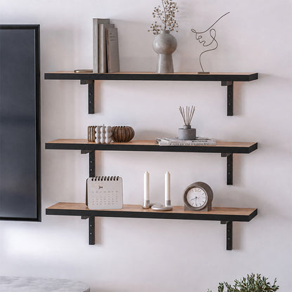 Ραφιέρα Τοίχου Versa 3 Τεμαχίων Χρώμα Pine Oak 80x19x17