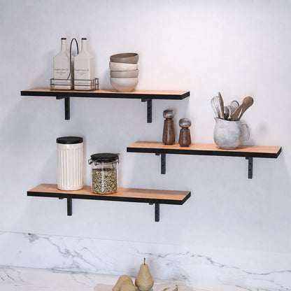 Ραφιέρα Τοίχου Versa 3 Τεμαχίων Χρώμα Pine Oak 80x19x17