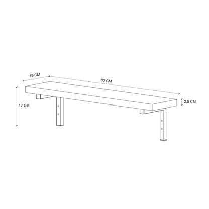Ραφιέρα Τοίχου Versa 3 Τεμαχίων Χρώμα Pine Oak 80x19x17