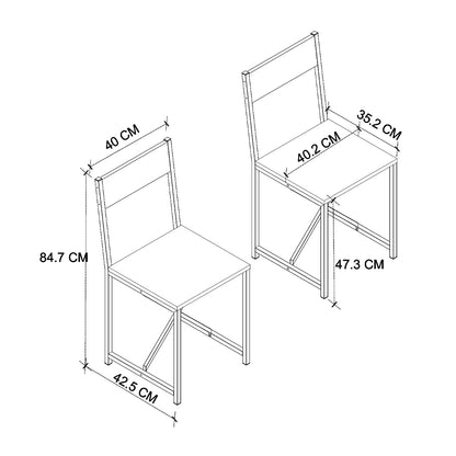 Καρέκλα Τραπεζαρίας Maysa Χρώμα Μαύρο - Pine Oak 40,2x42,5x84,7